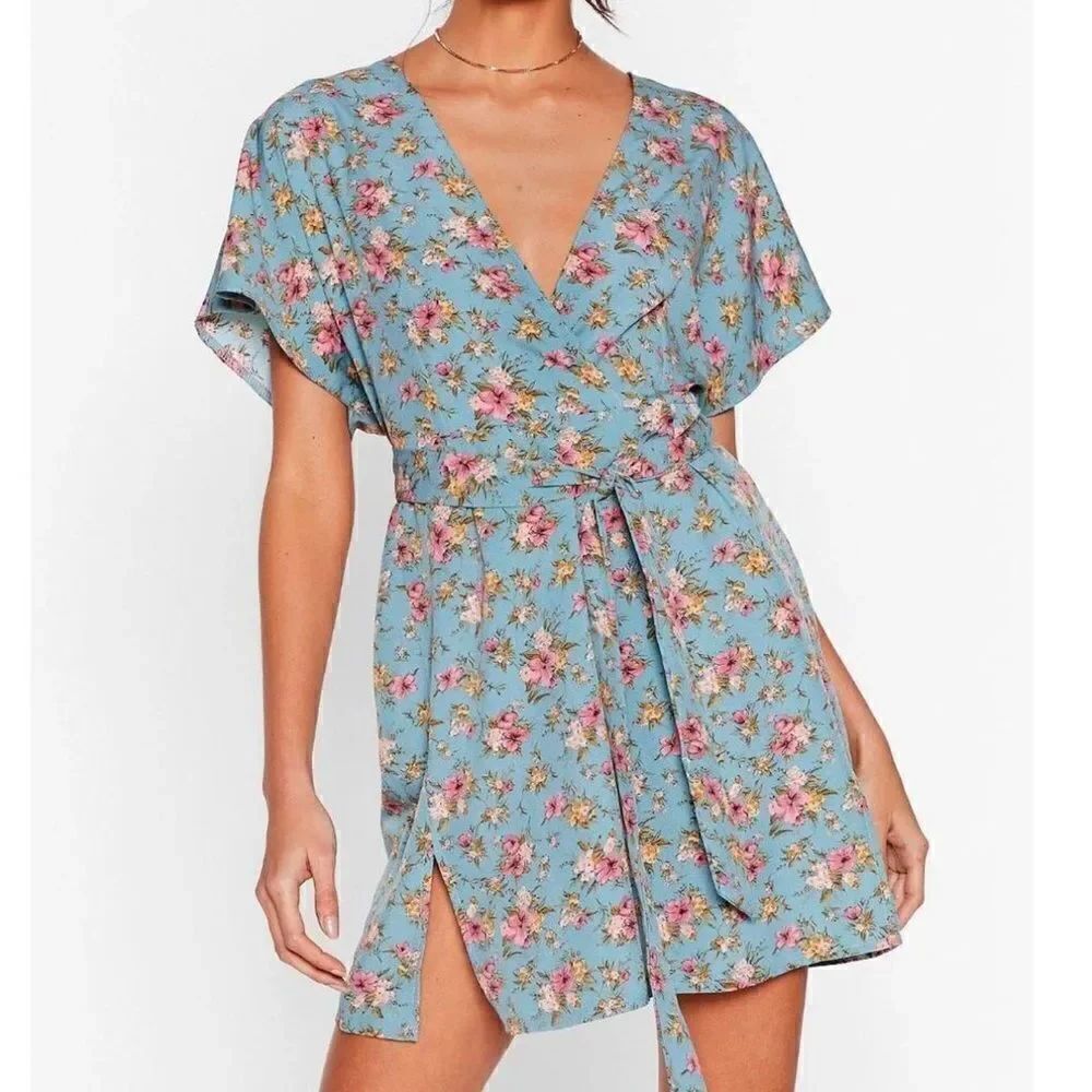 Nasty Girl Call In Slick Floral Mini Dress Women’s 6